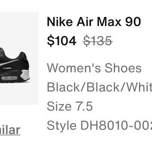 Nike Air Max 90 Women's Sneakers - Black and White
